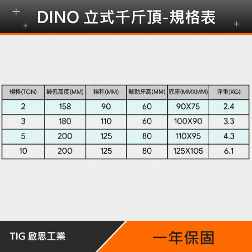 TIG啟思工業 低型千斤頂 千斤頂/標準型千斤頂 2ton- 20ton